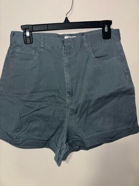 High-Waist Women’s Shorts in Slate Blue/Gray